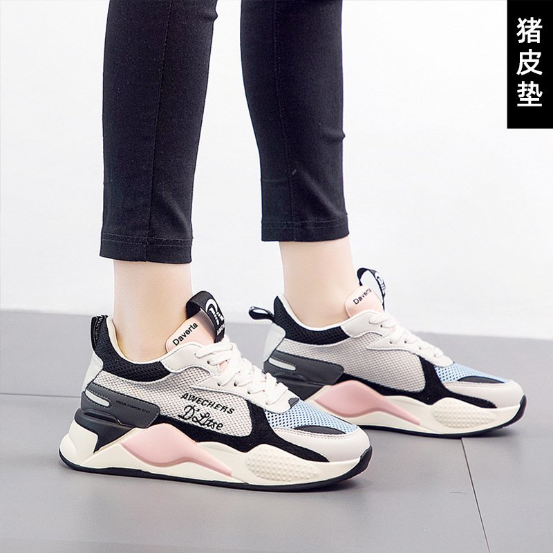 Women's new women's shoes 2020 autumn trend net shoes breathable thick-soled sports shoes running shoes casual shoes women