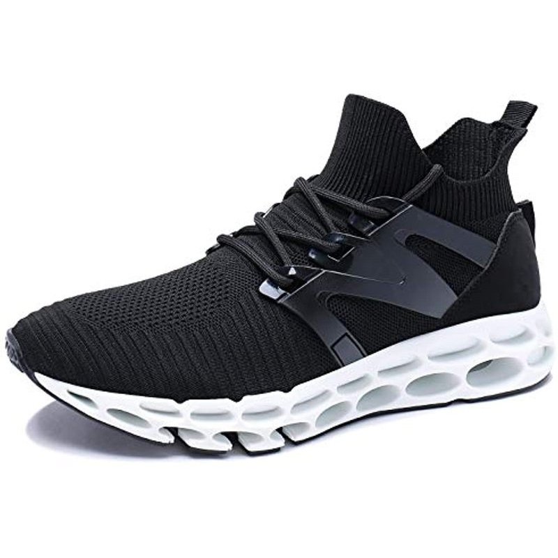 UMYOGO Mens Athletic Walking Blade Running Tennis Shoes Fashion Sneakers Black