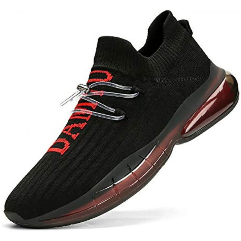 Damyuan Running Air Cushion Slip on Hiking Fashion Sneakers for Mens Walking Tenis Casual Work Non Slip Athletic Summer Shoes Workout Comfortable Breathable Cool Sport Shoes Balck