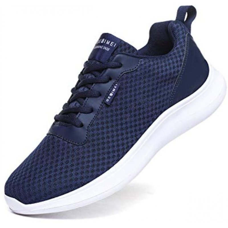 GESIMEI Men's Breathable Mesh Tennis Shoes Comfortable Gym Sneakers Lightweight Athletic Running Shoes Blue