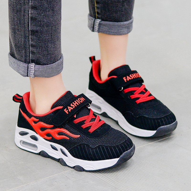 Jinjiang spring hot spring children's shoes, air cushion boys' running shoes, big children's breathable mesh sneakers factory direct sales