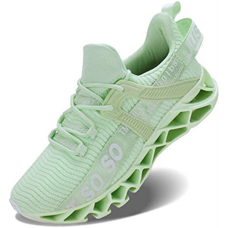 JSLEAP Mens Runing Shoes Walking Non Slip Blade Type Sneakers 1fluorescent Green